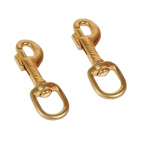 Small Solid Brass Swivel Snap Hooks