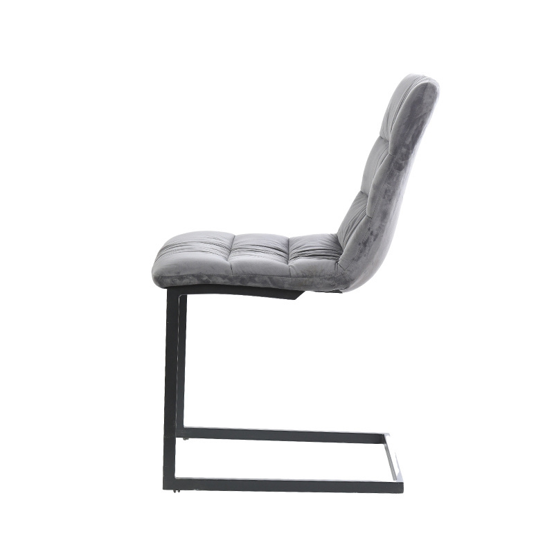 grey velvet dining chair studded back luxury nordic metal luxury chair hotel event restaurant dining chair