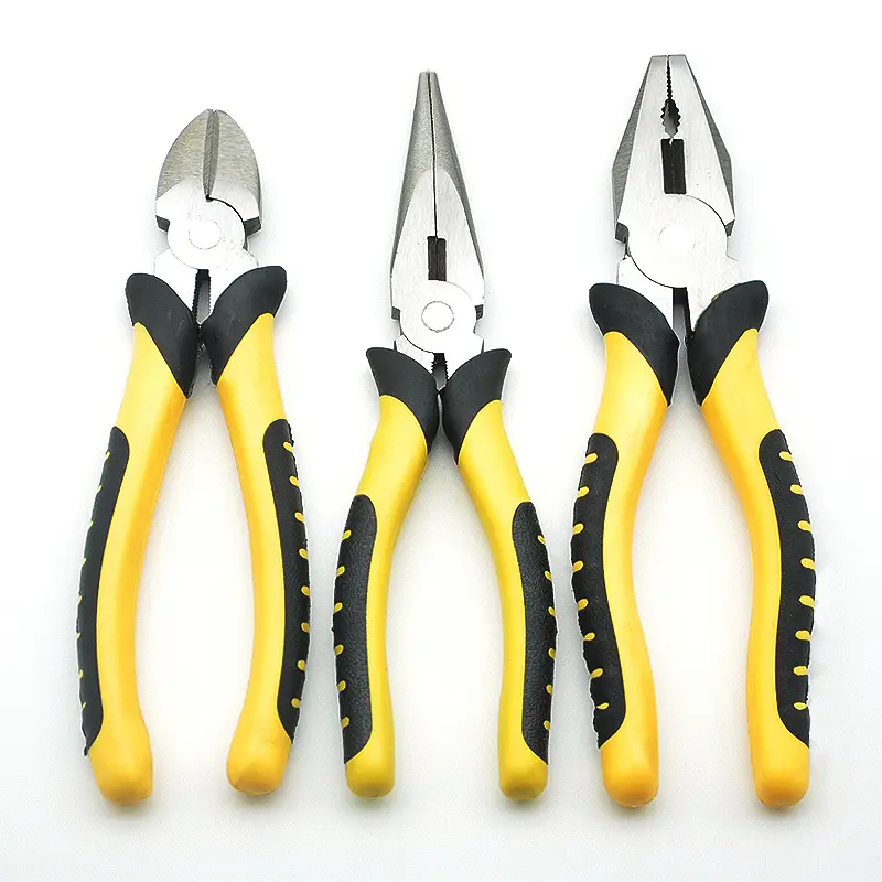 Wholesales casting tiger handle wire cutting combination  household hardware tools clamp needle-nose diagonal  locking pliers