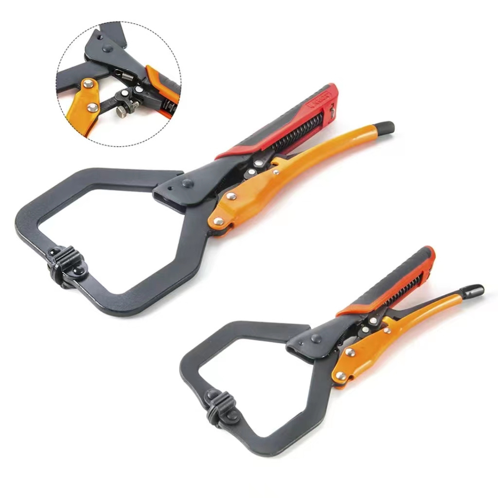 Black finish woodworking welding clamp face wood clamp self  adjustable locking pliers c clamp