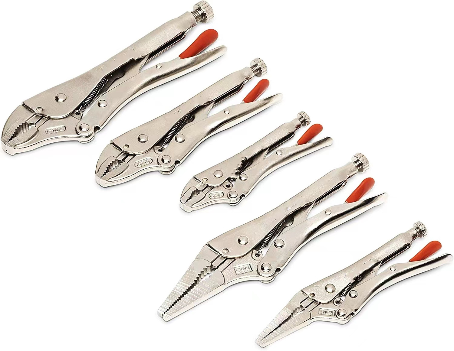 5 Piece Curved and Long Nose Locking Plier Set vise grip plier