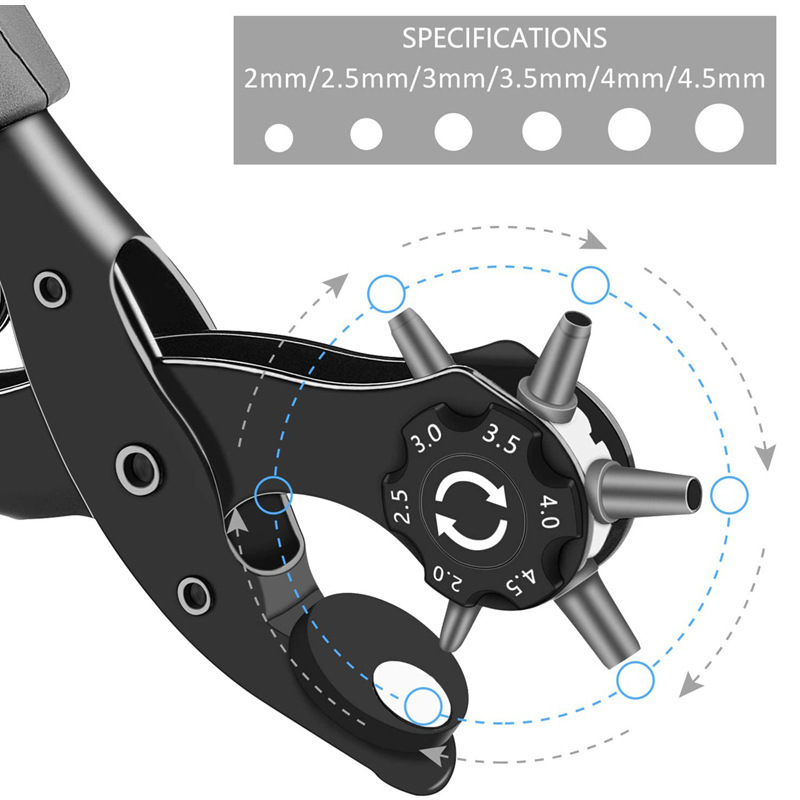 Desktop Leather Hole Punch Set, Rotary Belt Hole Puncher for Leather,  Heavy Duty Leather Hole Punch Tools