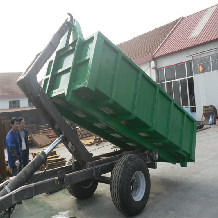 Small ATV Farm hydraulic 6 ton hook lift tipper dump trailer / container carrier lifter for tractor