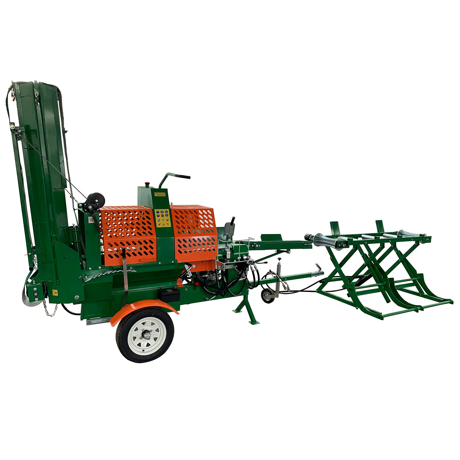 Hot Sale 20 Ton Hydraulic Vertical and Horizontal Log Saw Firewood Processor Gasoline Log Splitting Machine