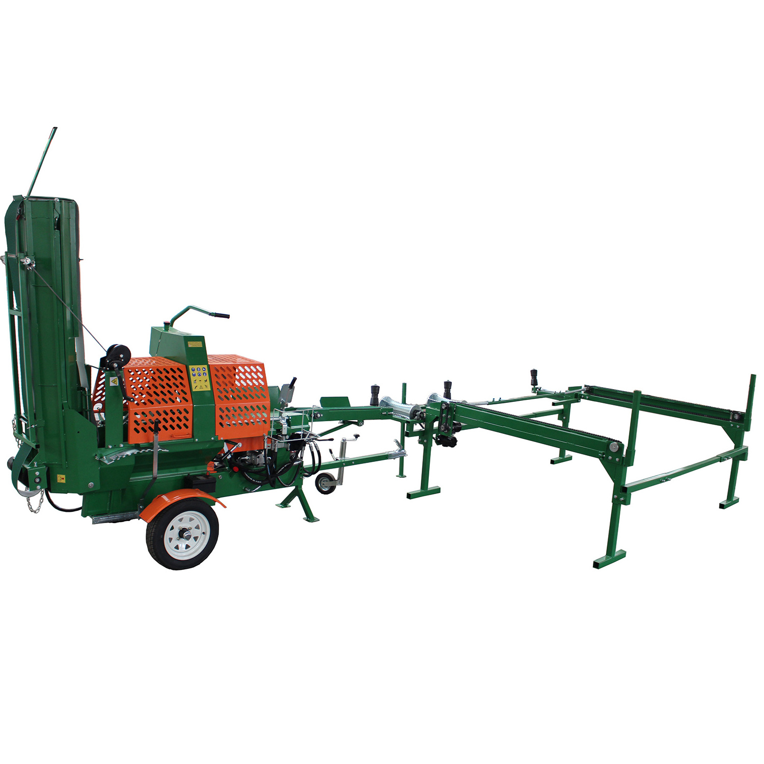 Hot Sale 20 Ton Hydraulic Vertical and Horizontal Log Saw Firewood Processor Gasoline Log Splitting Machine