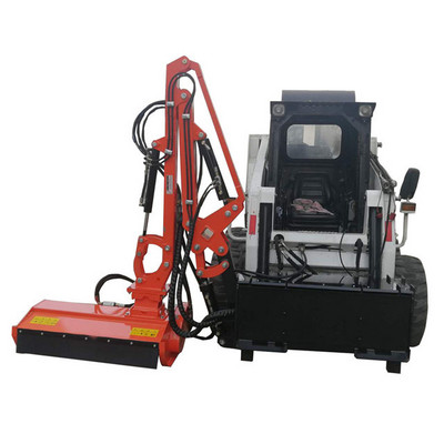 Side boom mower for skid steer loaders