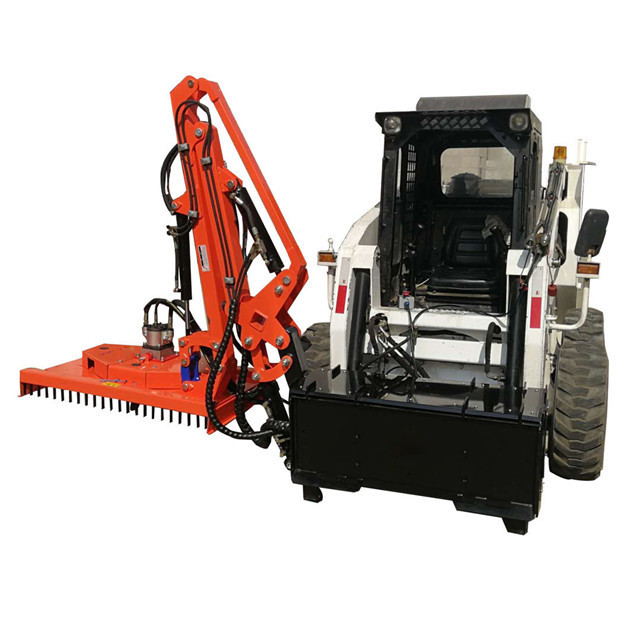 Side boom mower for skid steer loaders