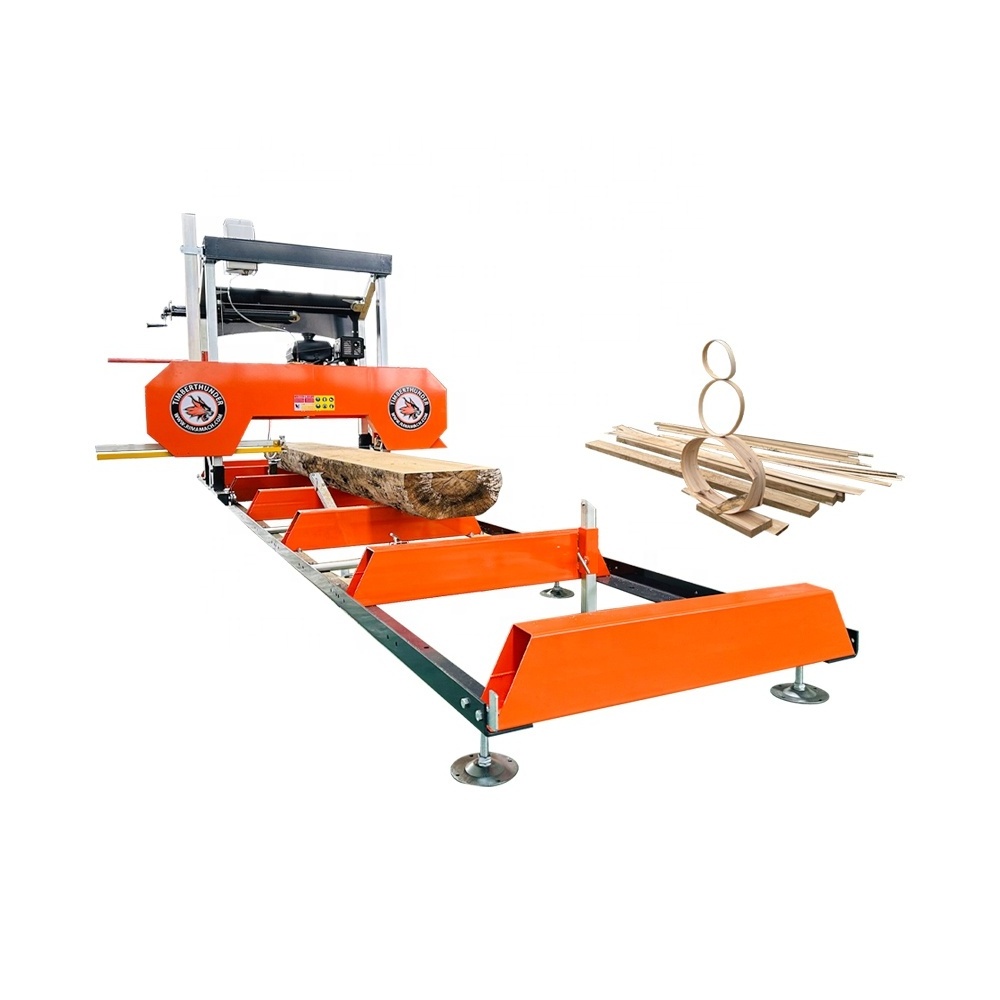 Portable mini horizontal gas chainsaw with electric start machine for sawmill