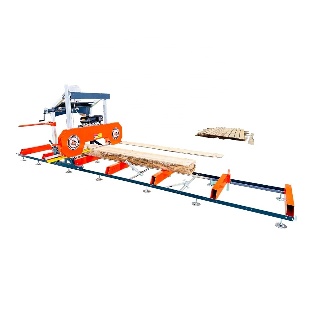 Portable mini horizontal gas chainsaw with electric start machine for sawmill