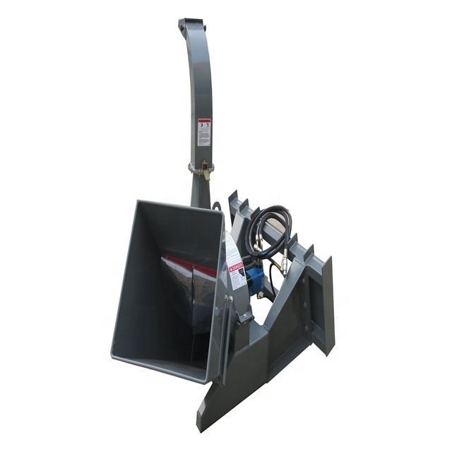 CE approved skid steer mounted 8 inch wood chipper