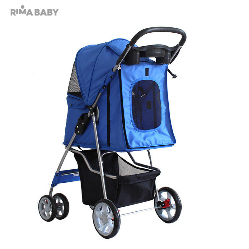 2022 best wholesale customized designer pink compact folding pet carrier stroller pram for small dog large pet travelling