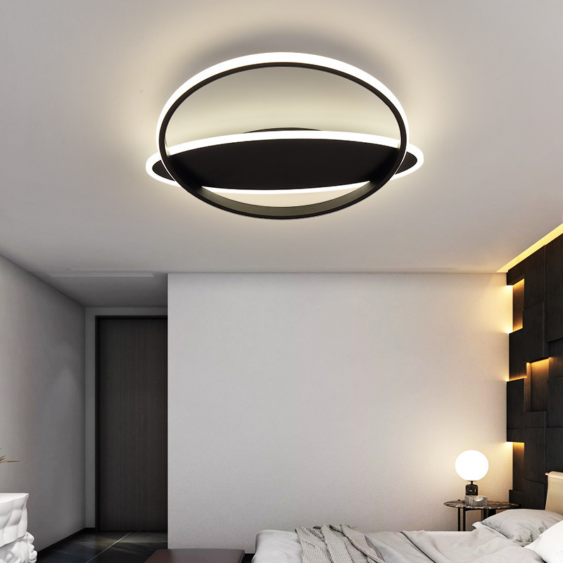 Bedroom ceiling light simple modern circular LED new Nordic atmospheric home study master bedroom lighting fixtures