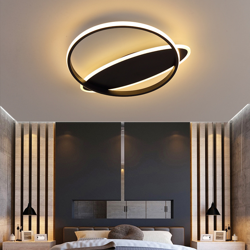 Bedroom ceiling light simple modern circular LED new Nordic atmospheric home study master bedroom lighting fixtures