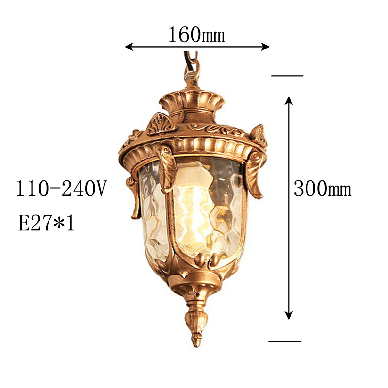 Outdoor Hanging Light Fixture Pendant Light for Exterior House Porch Patio Outside Ceiling Lamp Veranda Bronze