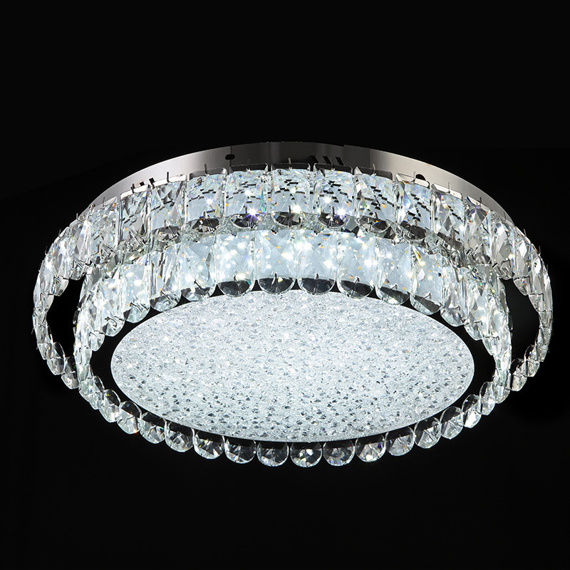 high ceiling chandeliers lamp Round  Crystal Modern Luxury Fixtures Led Ceiling Light