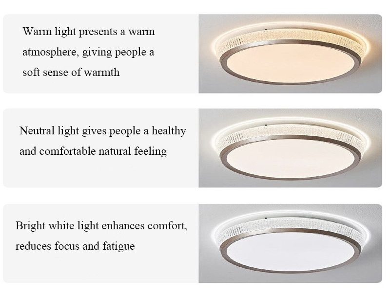 Bedroom ceiling light modern minimalist room master bedroom light LED circular creative warm three color study lighting fixtures