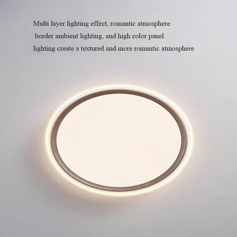 Bedroom ceiling light modern minimalist room master bedroom light LED circular creative warm three color study lighting fixtures