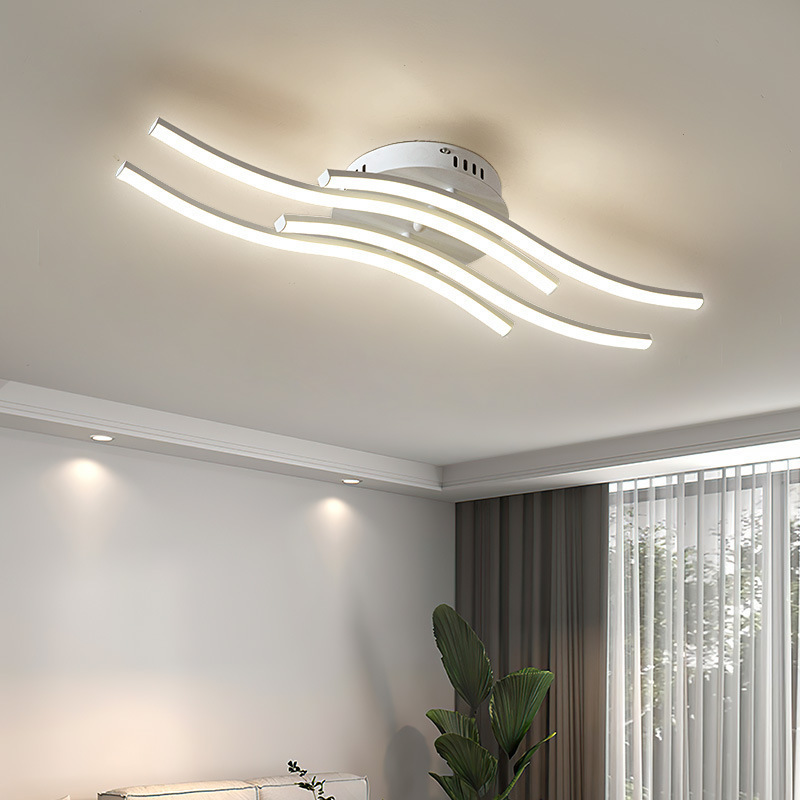 Nordic modern LED wavy strip lighting decoration simple modern bedroom ceiling light front desk decorative lighting fixtures