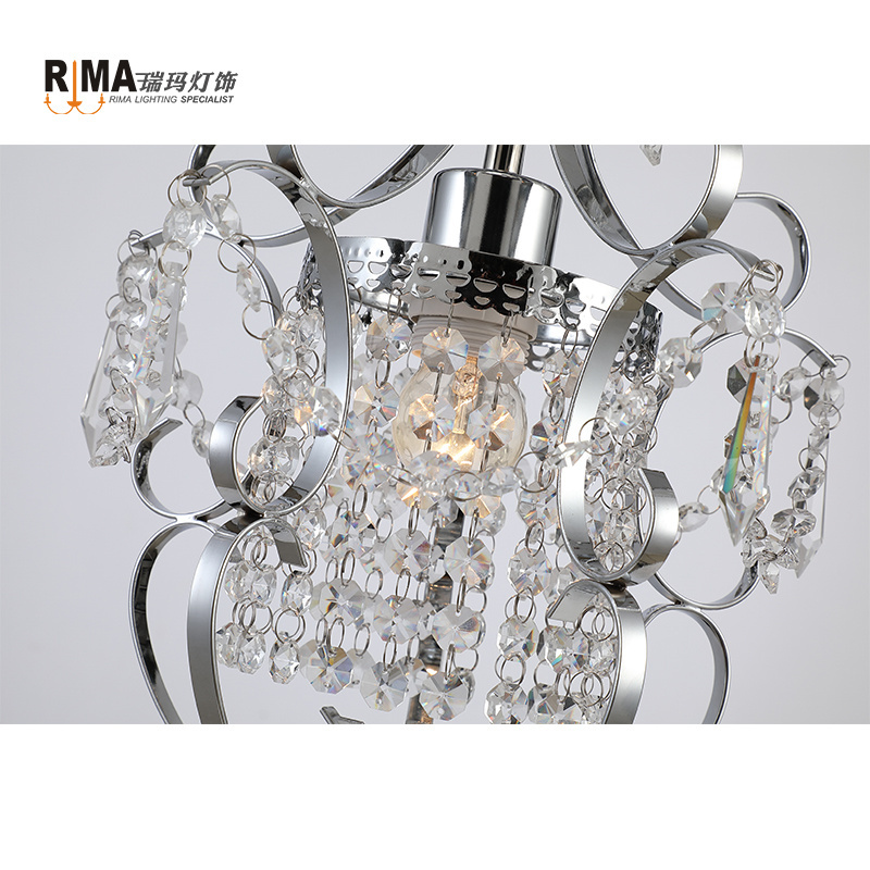 Rima Lighting 2019 Latest Modern Crystal Chandelier Mini Elegant Pendant Light Fixture for Bedroom, Foyer, Bathroom, Living Room