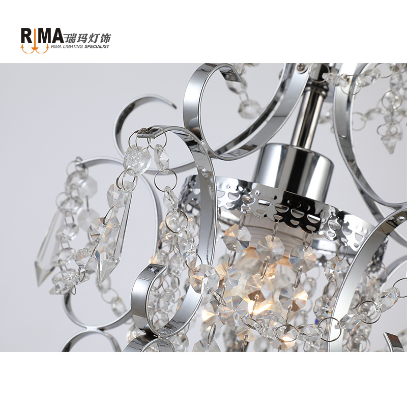 Rima Lighting 2019 Latest Modern Crystal Chandelier Mini Elegant Pendant Light Fixture for Bedroom, Foyer, Bathroom, Living Room