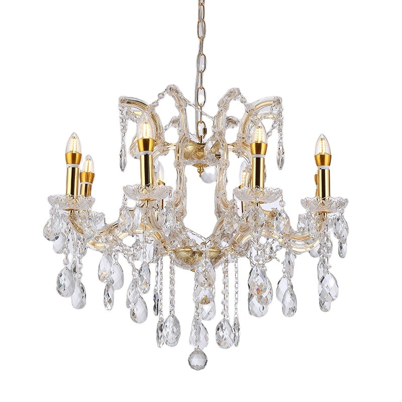 Rima Lighting Model Small Decorative Crystal Maria Theresa Chandeliers with Gold Plating Metal