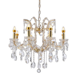 Rima Lighting Model Small Decorative Crystal Maria Theresa Chandeliers with Gold Plating Metal