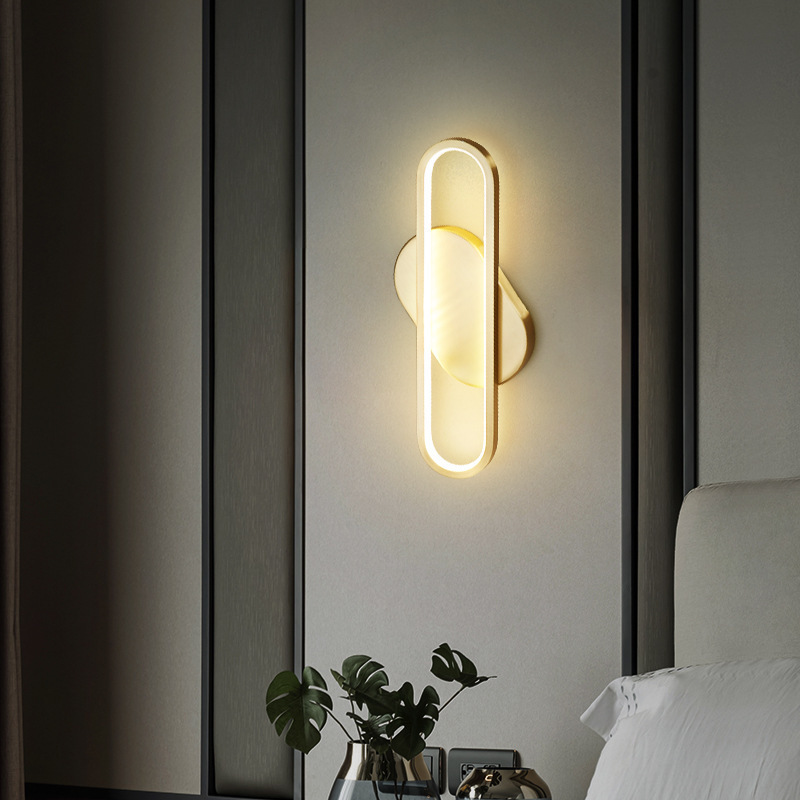 Modern gold aluminum simplicity led wall lamps creative bedroom for home decoration