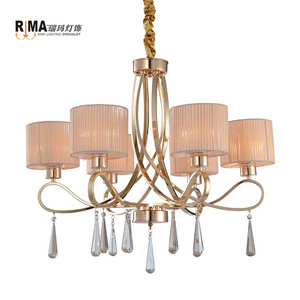 European style superior quality indoor design french gold chain crystal chandelier for bedroom