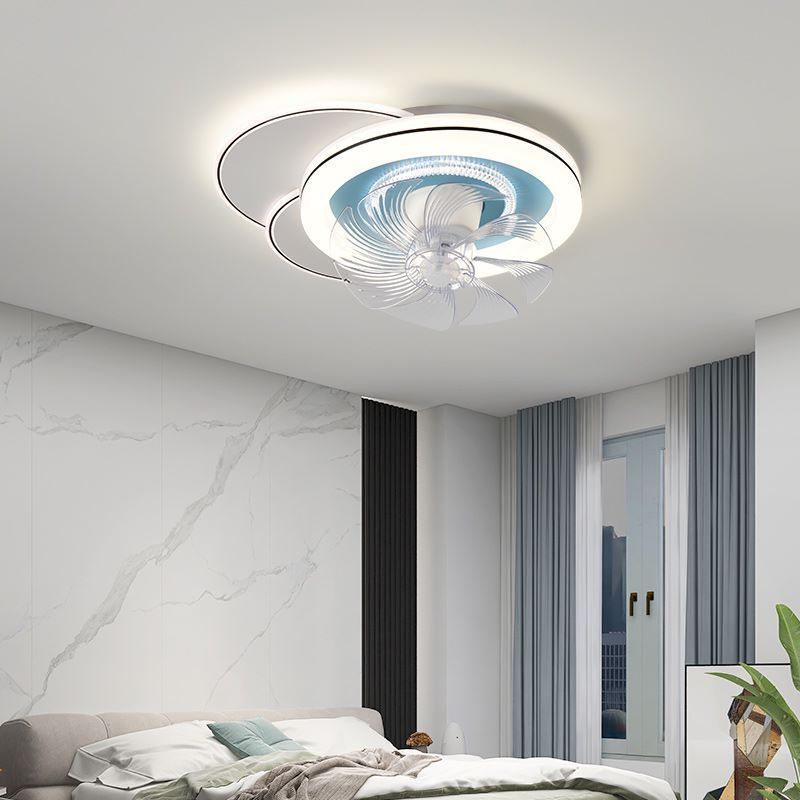 New shaking head ceiling fan light bedroom and children's room light modern living room silent integrated fan light