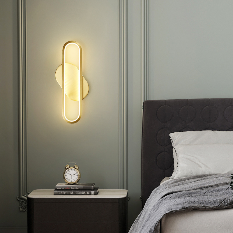 Modern gold aluminum simplicity led wall lamps creative bedroom for home decoration