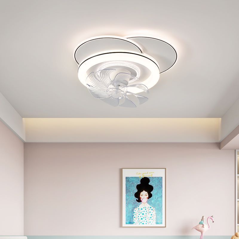 New shaking head ceiling fan light bedroom and children's room light modern living room silent integrated fan light