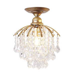 Crystal corridor light creative foyer cloakroom foyer balcony entrance restaurant LED gold ceiling light fixture