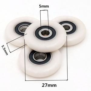 Manufacturer Furniture POM PA66 Nylon pulley shower roller wheel 696 bearing for sliding window cabinet roller 5*27*5.5MM