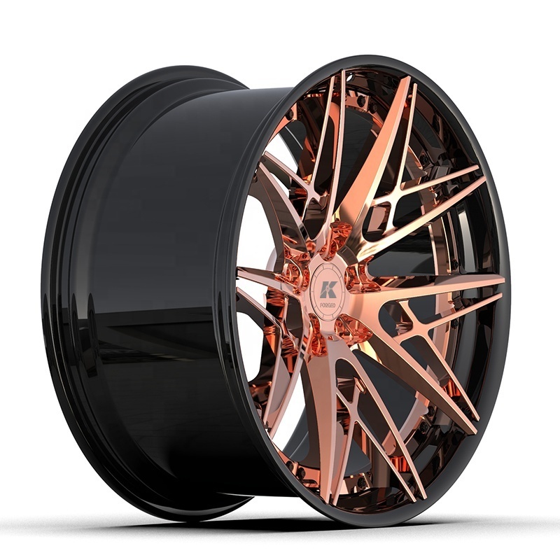 Kipardo Custom hot pink car wheel 2 piece 3 piece forged wheels rims for luxury cars 18 to 24 inch