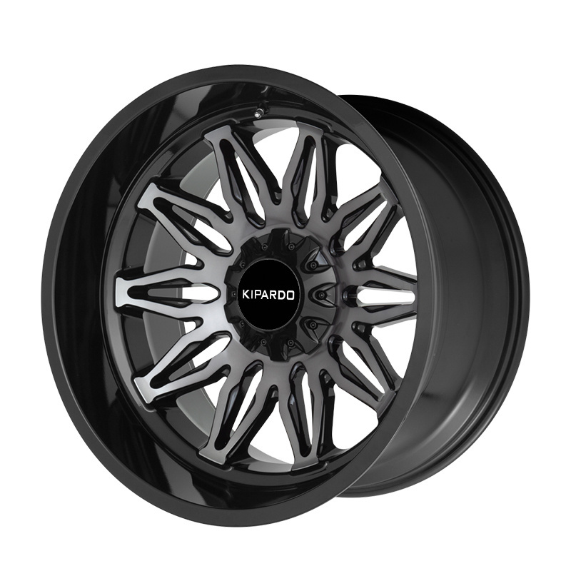 KIPARDO 20 inch gloss black and milling spoke star shape alloy aluminum wheels car rims