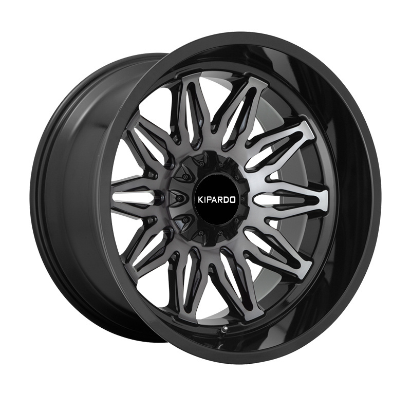 KIPARDO 20 inch gloss black and milling spoke star shape alloy aluminum wheels car rims