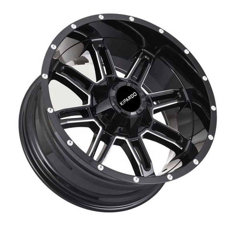 Kipardo 20 inch 22 inch 6x1397 deep dish negative offset 4x4 offroad truck wheels for pickups