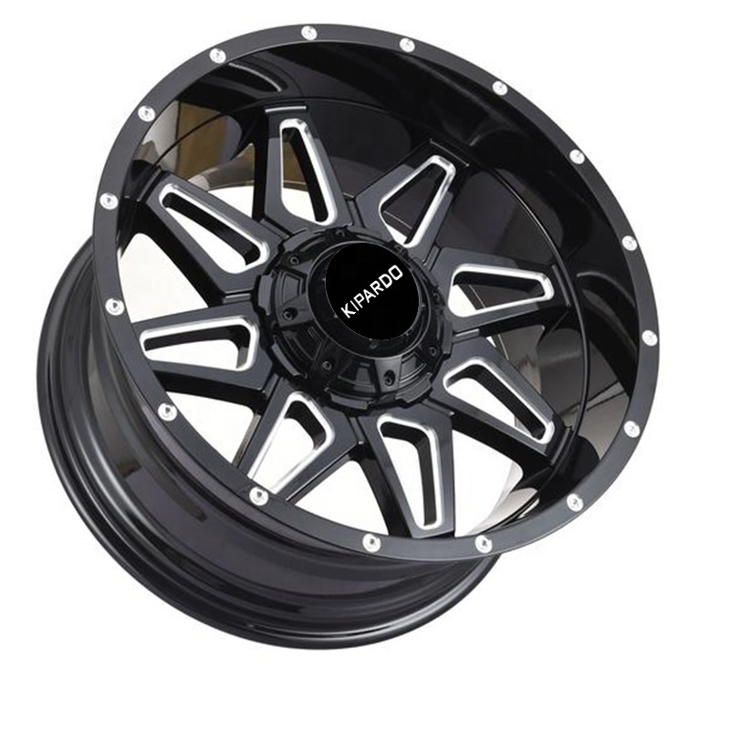 Kipardo 20 inch 22 inch 6x1397 deep dish negative offset 4x4 offroad truck wheels for pickups