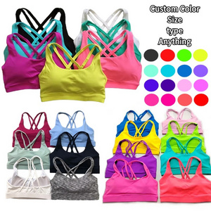 custom print Logo acid wash one shoulder gym bra pushup cross back sports bra custom sports women fitness bra