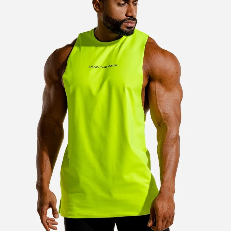 Custom logo 100% polyester MEN'S activewear SPORT Muscle Tank Tops t-shirt quick fitness running vest outdoor sports top