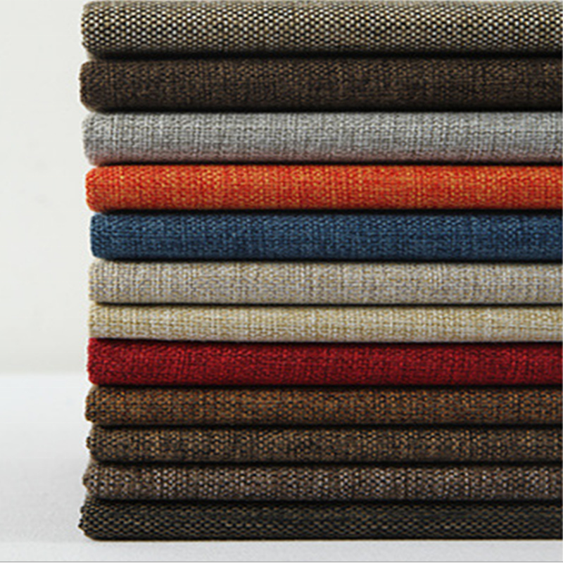 Thick Linen Sofa Fabric Wear-Resistant Thick Solid Color Sofa Upholstery Fabric