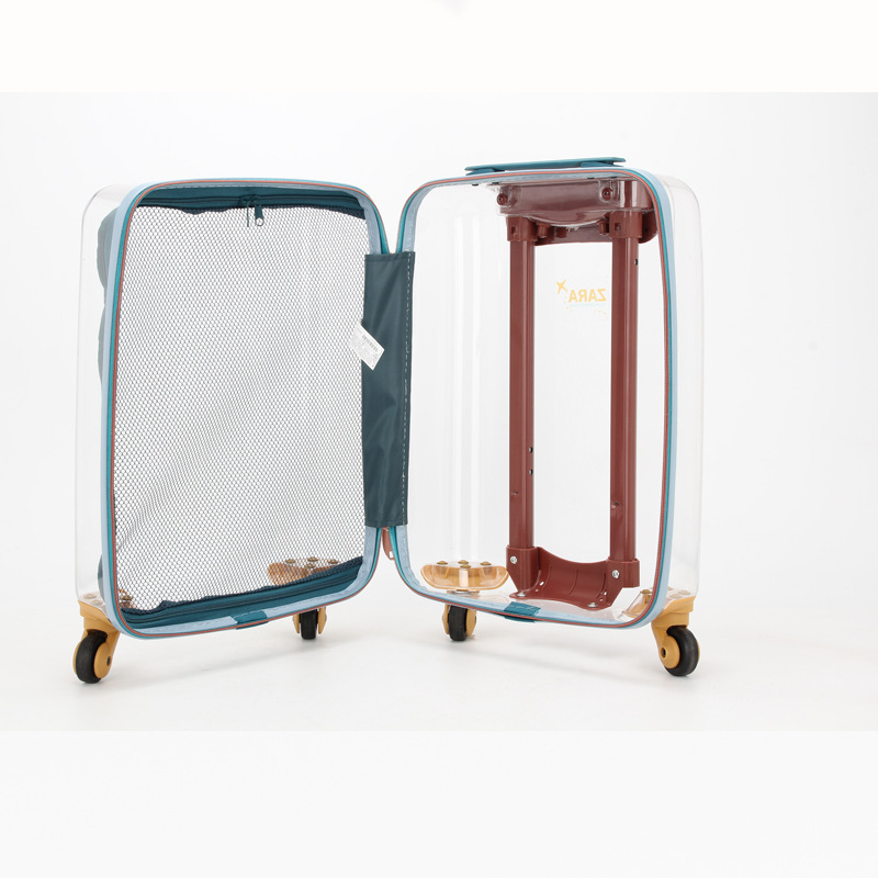 Transparent children's trolley luggage hard shell children's fashion luggage cute little suitcase cartoon print suitcase