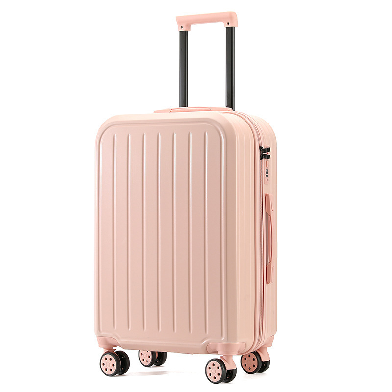 High quality ABS luggage set Customized logo Long distance travel zipper hard shell large trolley case Lightweight suitcase