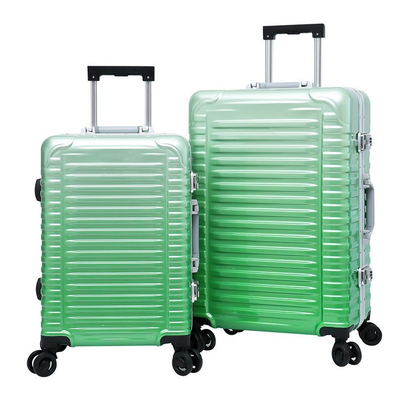 PP trolley case 4 wheels rotating hard side suitcase with luggage zipper lock and luggage