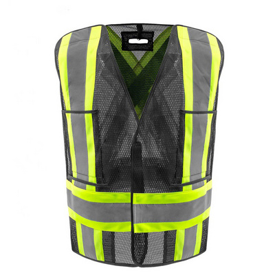 5 Points Black Summer Mesh Security Reflective Safety Vest Low Price Security Vest