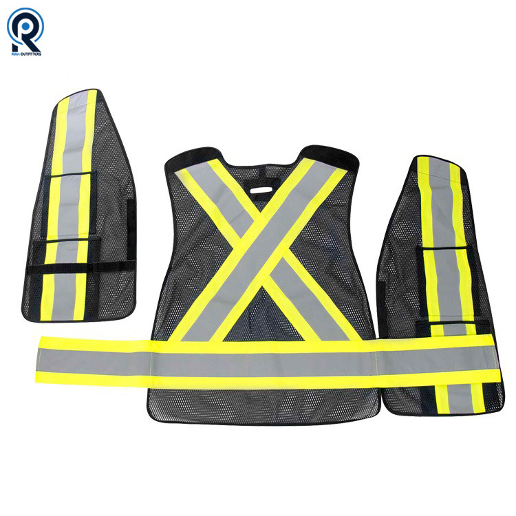 5 Points Black Summer Mesh Security Reflective Safety Vest Low Price Security Vest