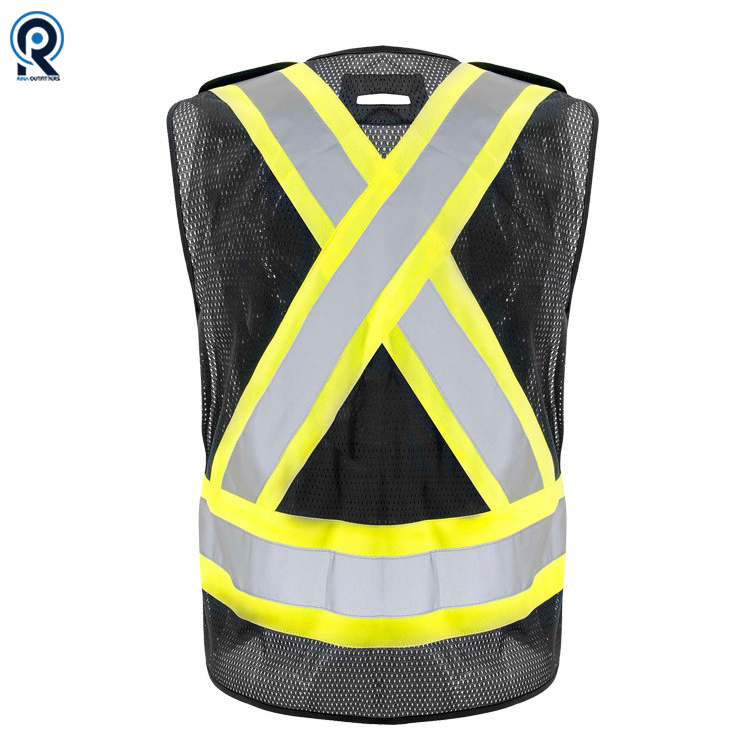 5 Points Black Summer Mesh Security Reflective Safety Vest Low Price Security Vest