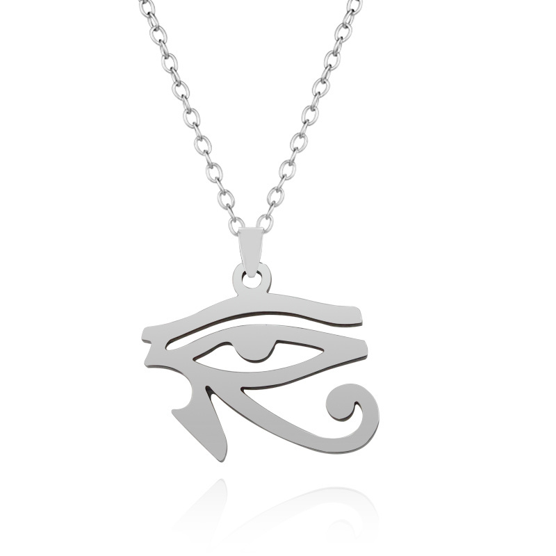 Egyptian Gods Power Eye Necklace Eye Of Horus 316L Stainless Steel Clavicle Chain Necklace For Woman Sweater Chain