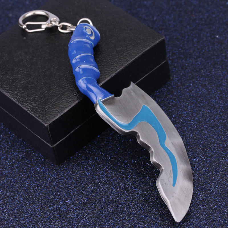 Fashion Hot Sale Game Design Dota 2 Dagger Hunter Knife Sword Metal Keychains for Men Women