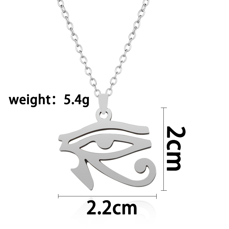 Egyptian Gods Power Eye Necklace Eye Of Horus 316L Stainless Steel Clavicle Chain Necklace For Woman Sweater Chain